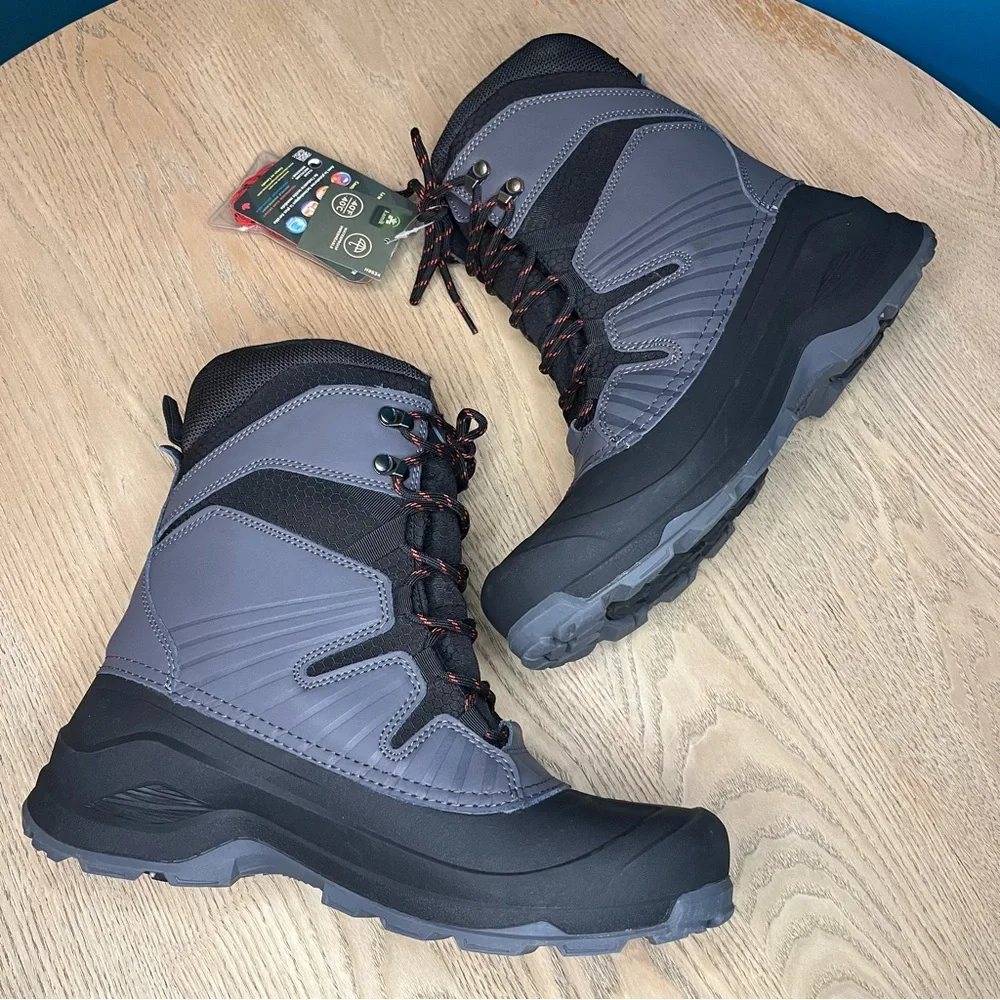 New! Kamik Men's Iceland Winter Snow Boots Charcoal Gray Size 11 Outdoor Gorp